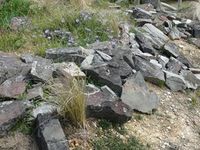 Building reptile habitat , rocks taken from old mine site The Block Berringa